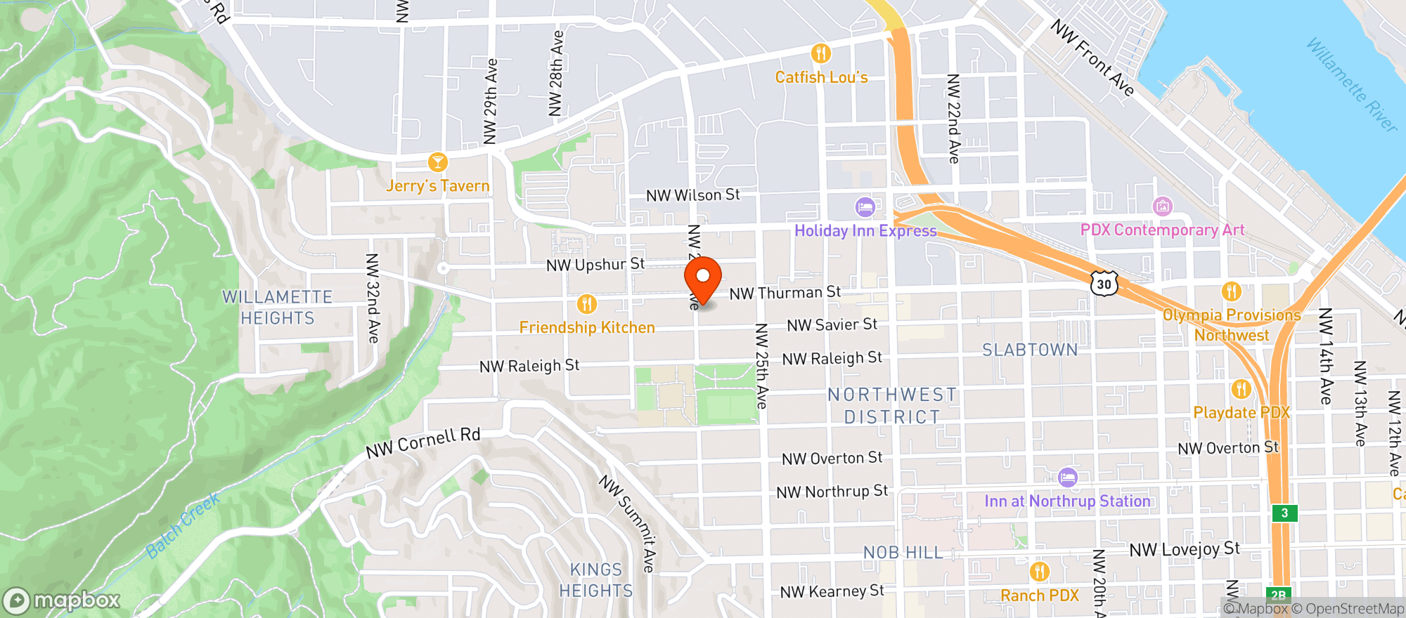 Map showing THURMAN MARKET