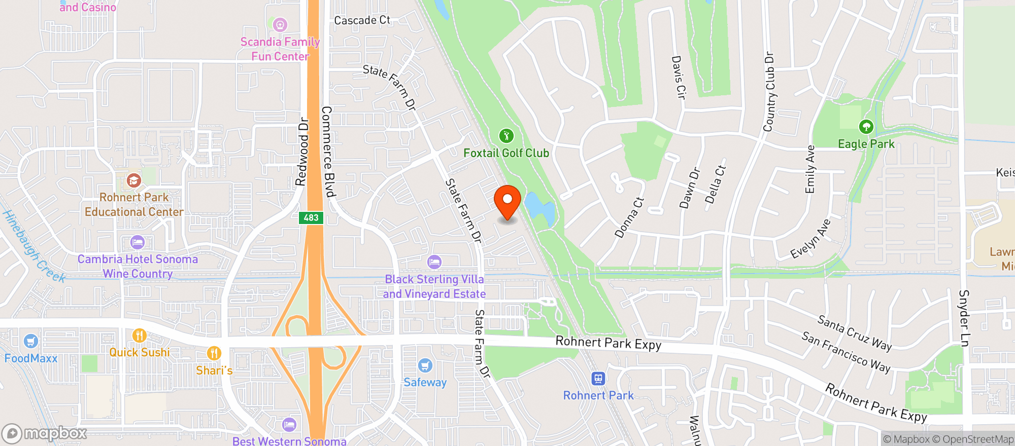 Map showing Wild Oak - Rohnert Park