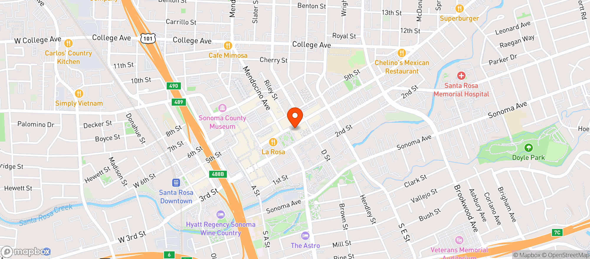 Map showing Beer Baron