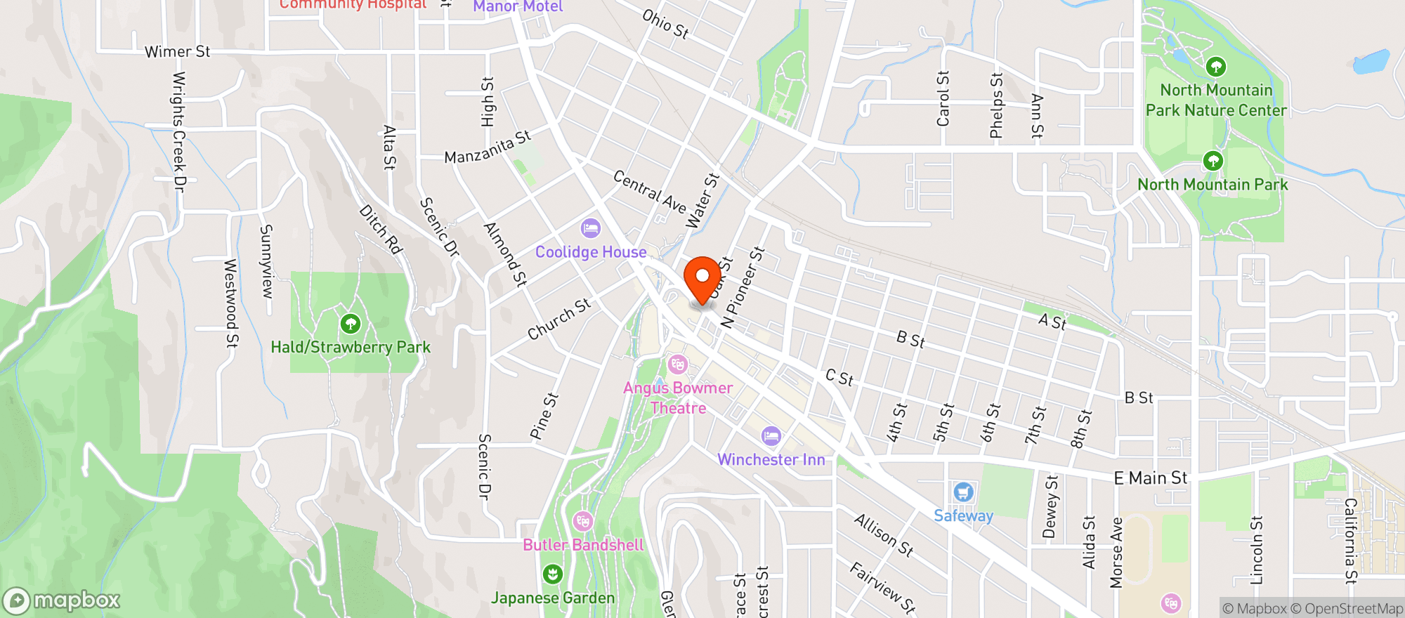 Map showing Alls Well Herb Shoppe - Ashland