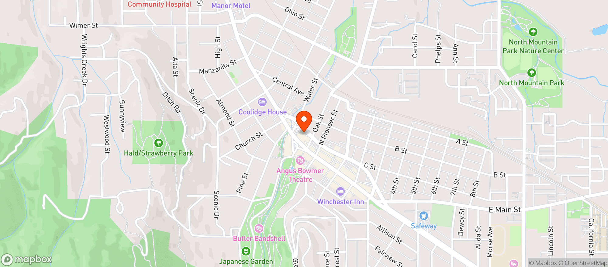 Map showing Ashland Liquor Store