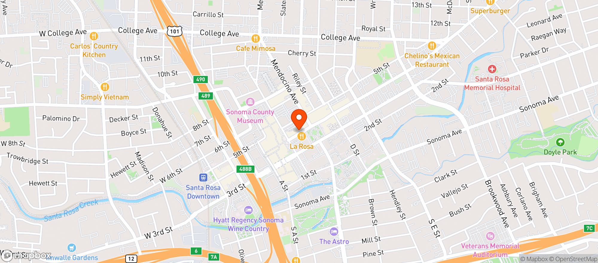 Map showing Belly Restaurant