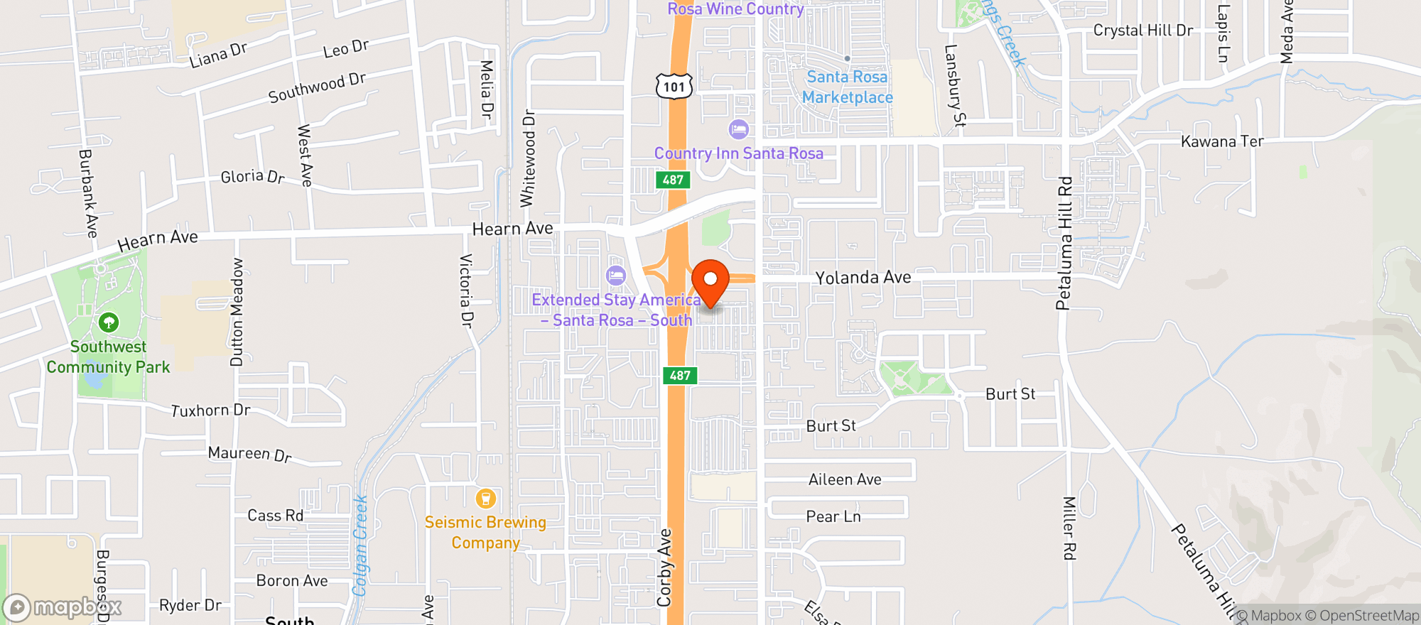 Map showing World Market Santa Rosa