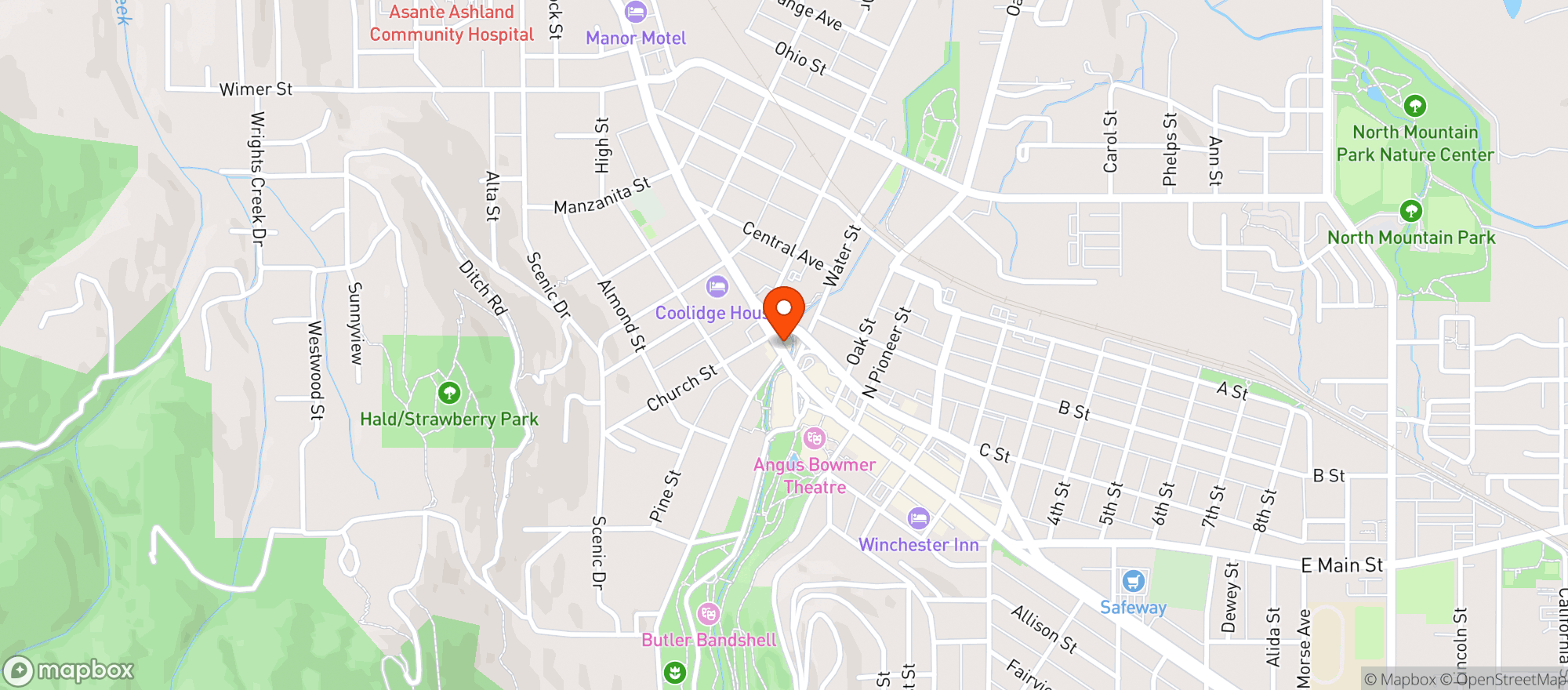 Map showing Hummingbird Heart