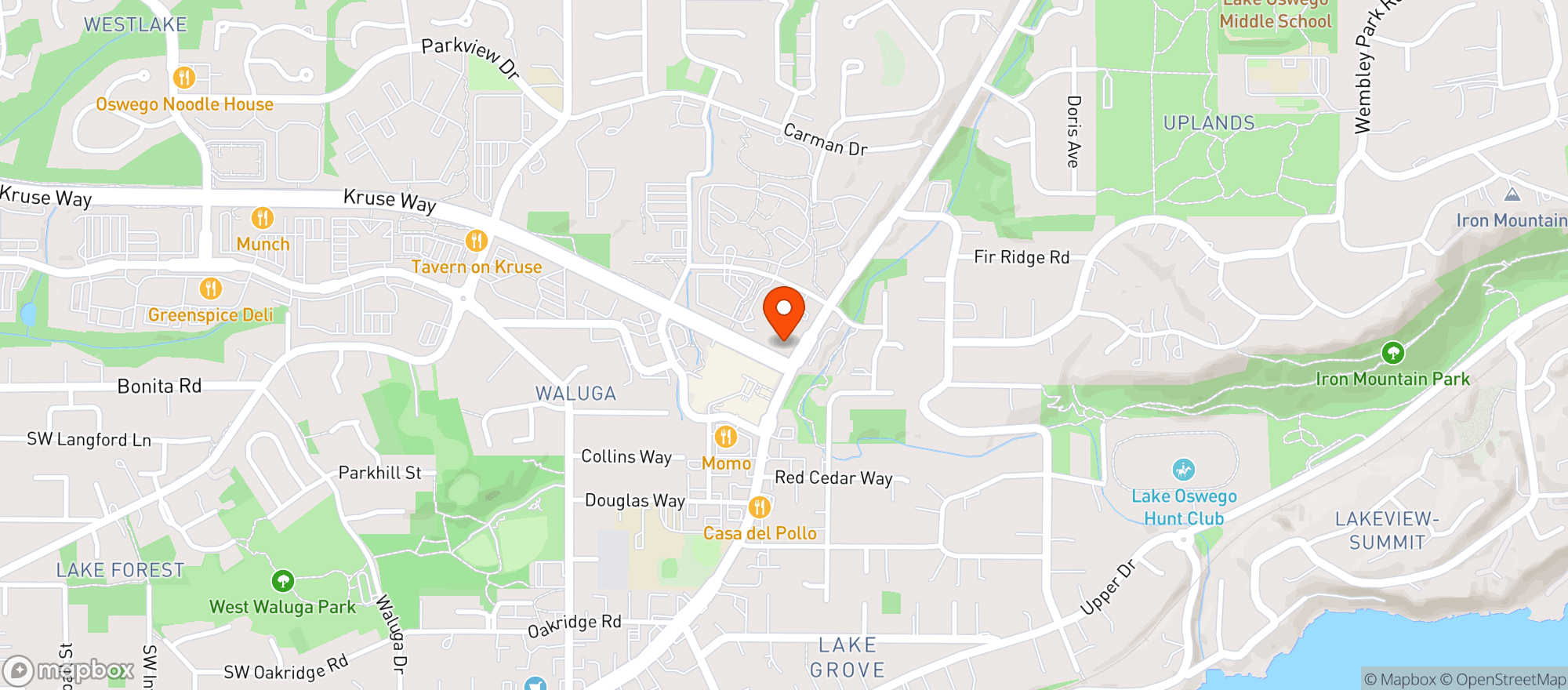 Map showing The Springs Living At Lake Oswego