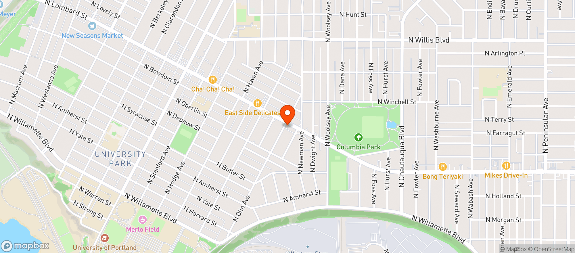 Map showing Redbarn Dispensary