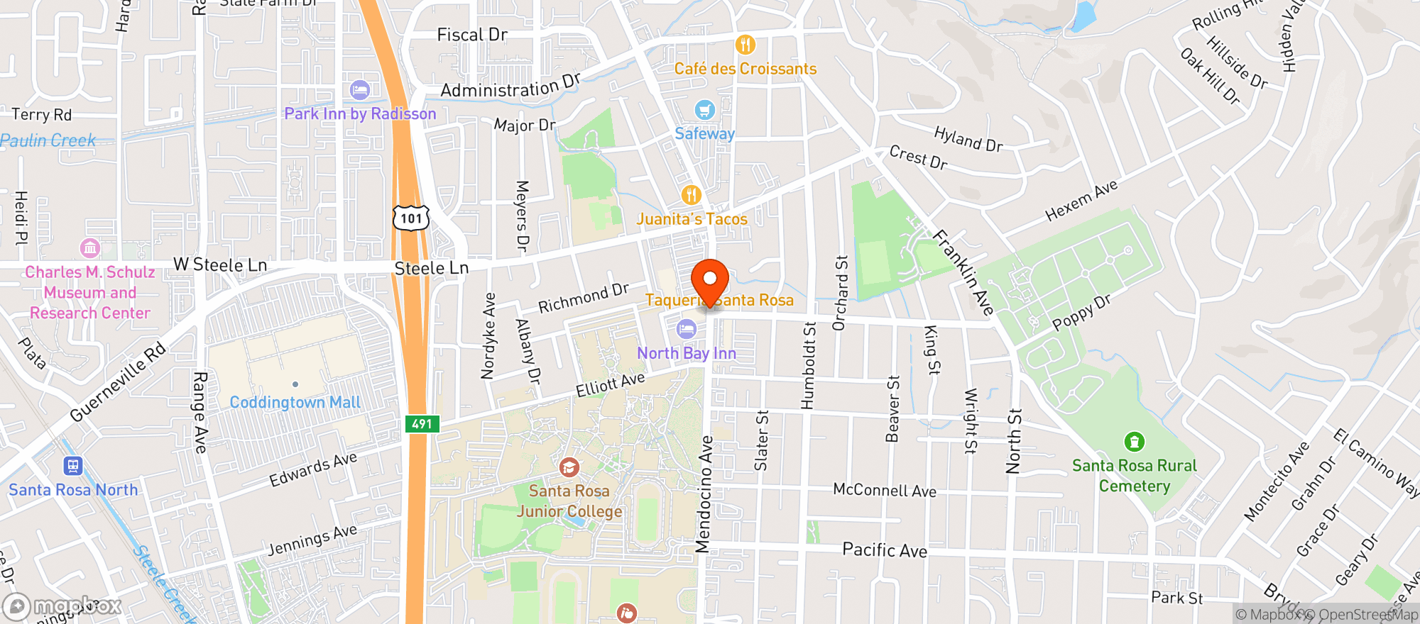 Map showing Santa Rosa Community Market - Community Market - Santa Rosa - 00642001