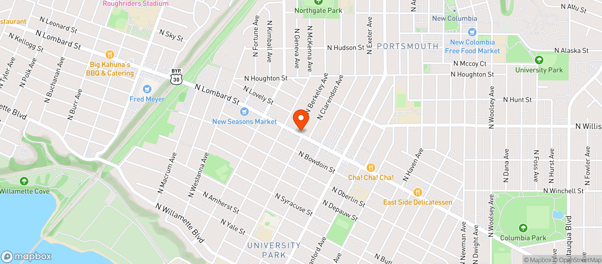 Map showing Treehouse Collective North