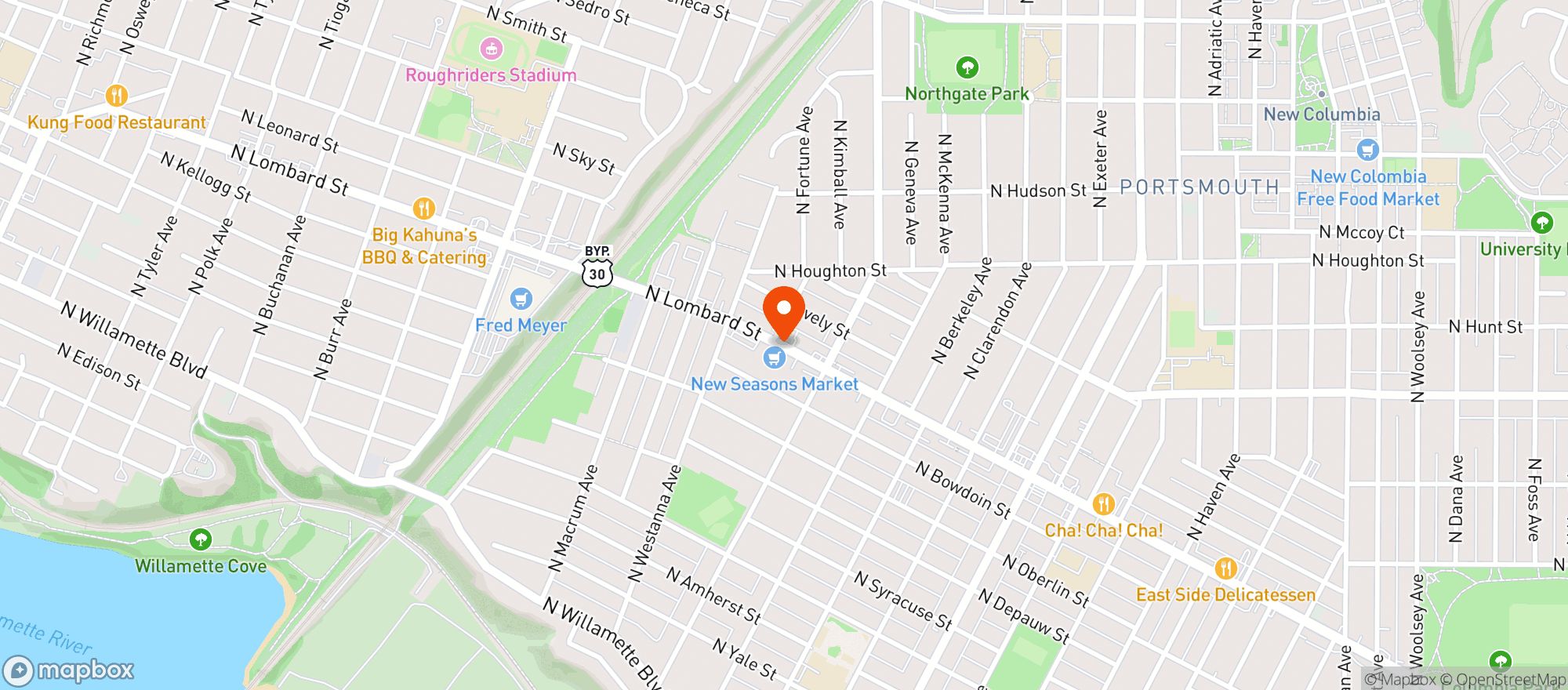 Map showing Lombard & Fortune Mini Mart