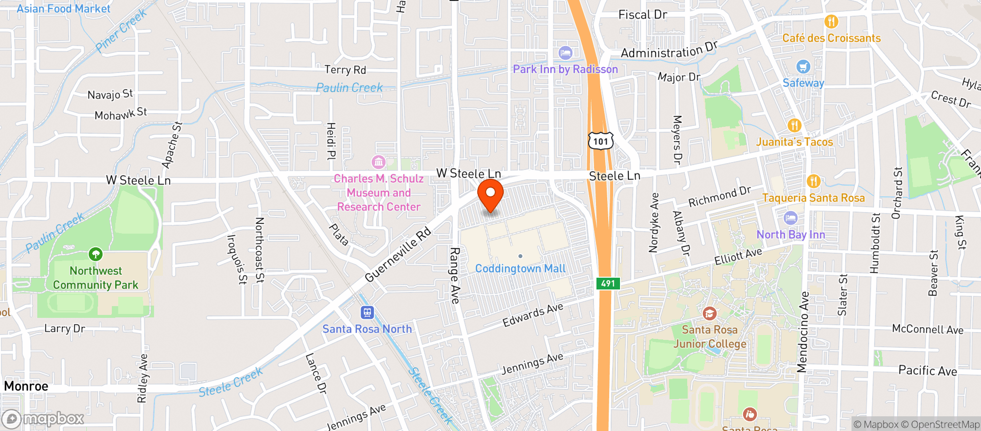 Map showing Target Store