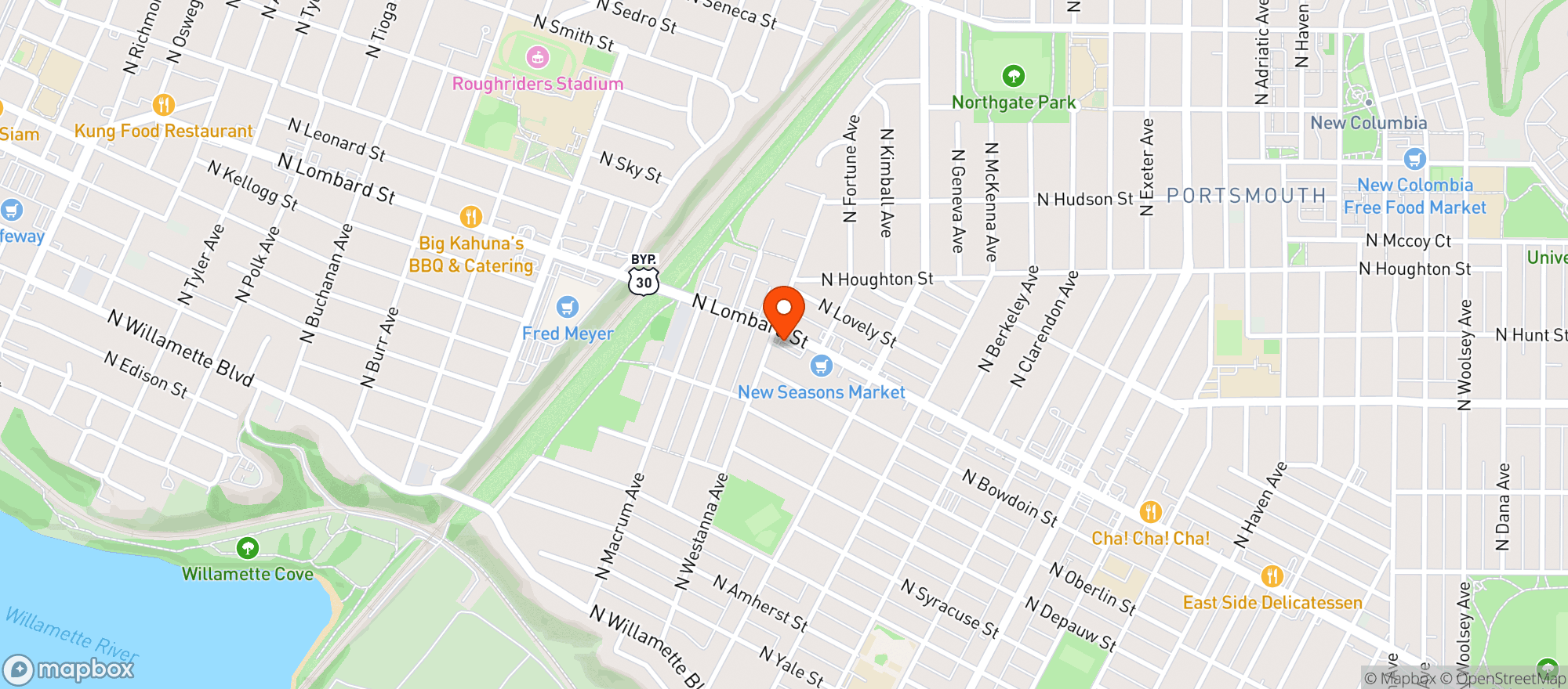 Map showing New Seasons Market