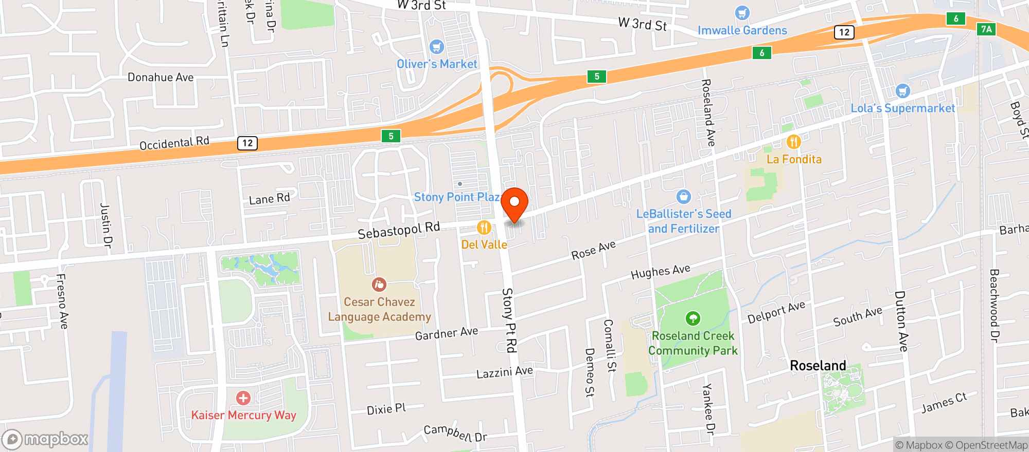 Map showing MD LIQUOR & FOOD