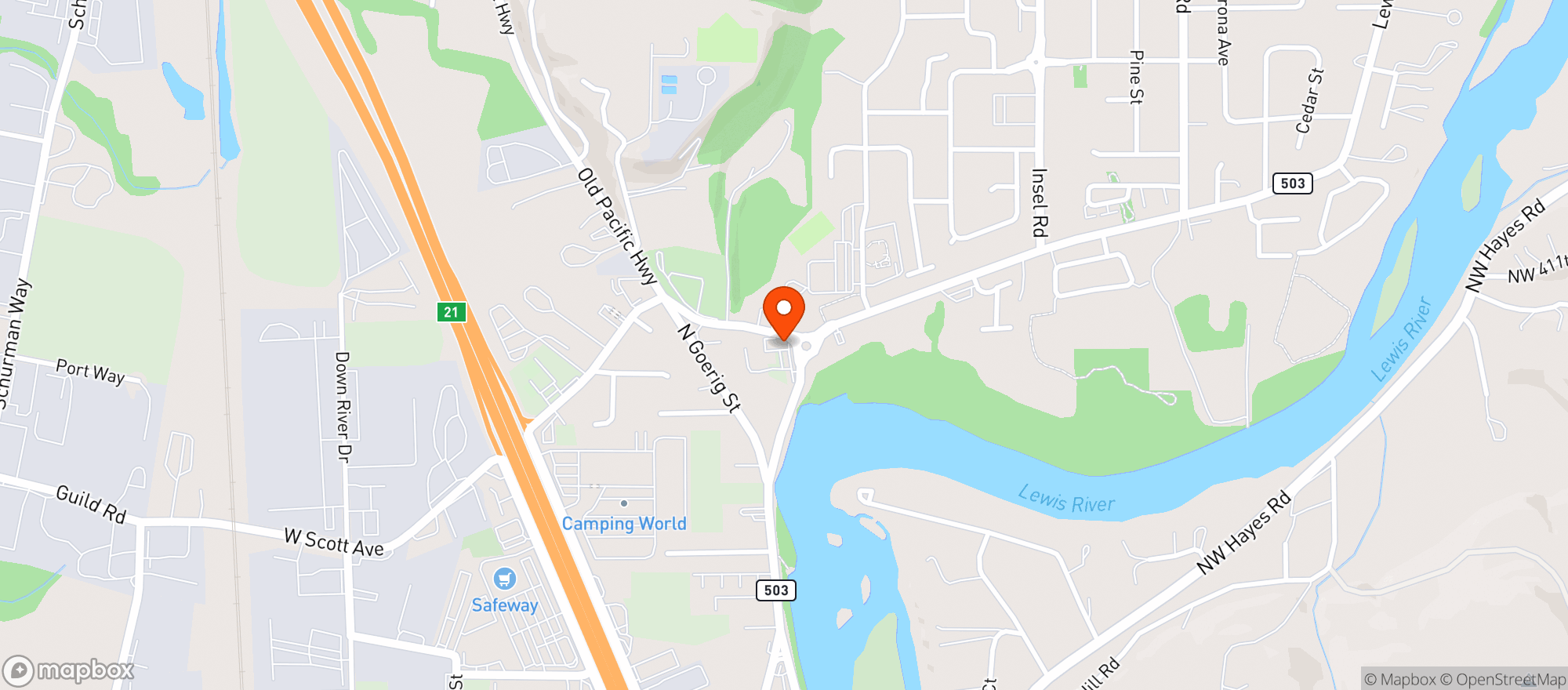 Map showing Woodland Corner Store