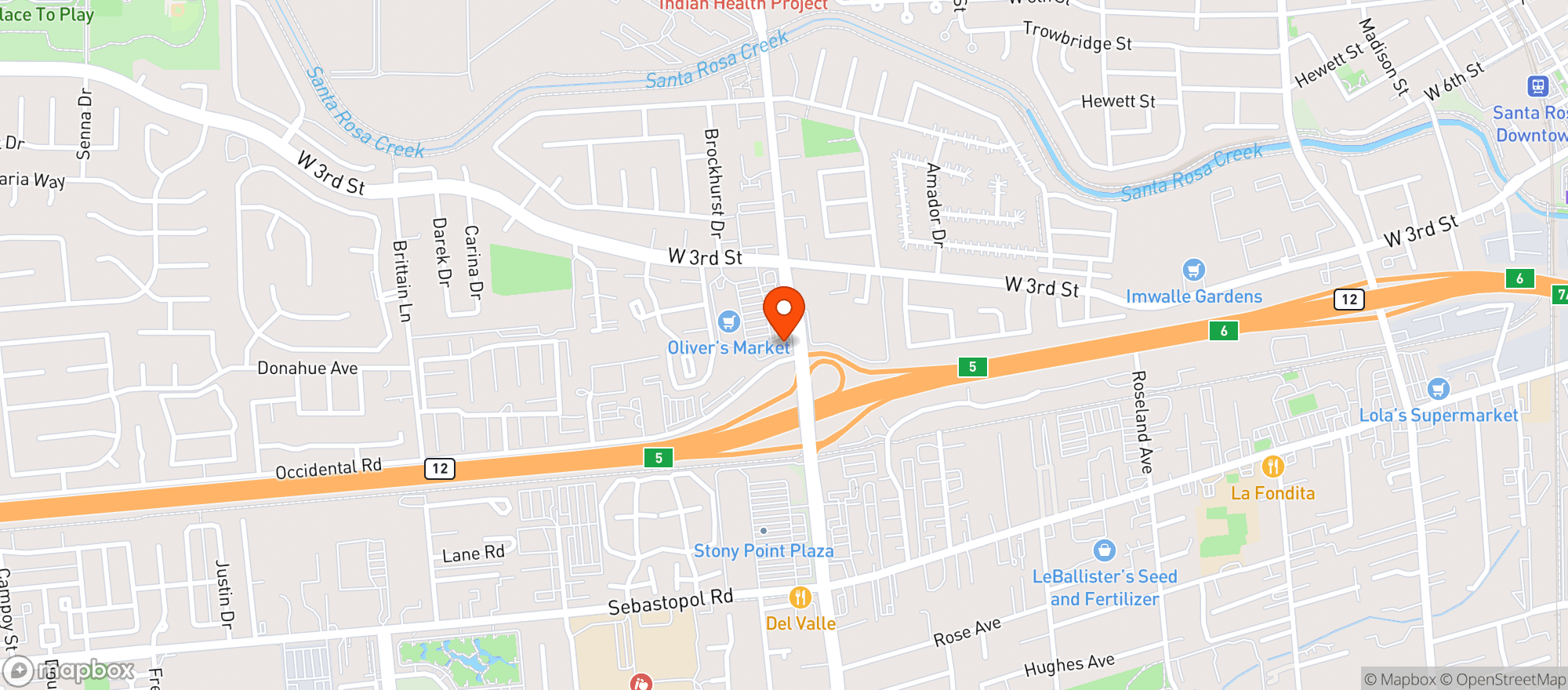 Map showing The Cake House - Santa Rosa