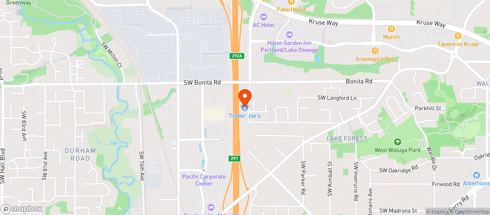 Map showing Trader Joes #142