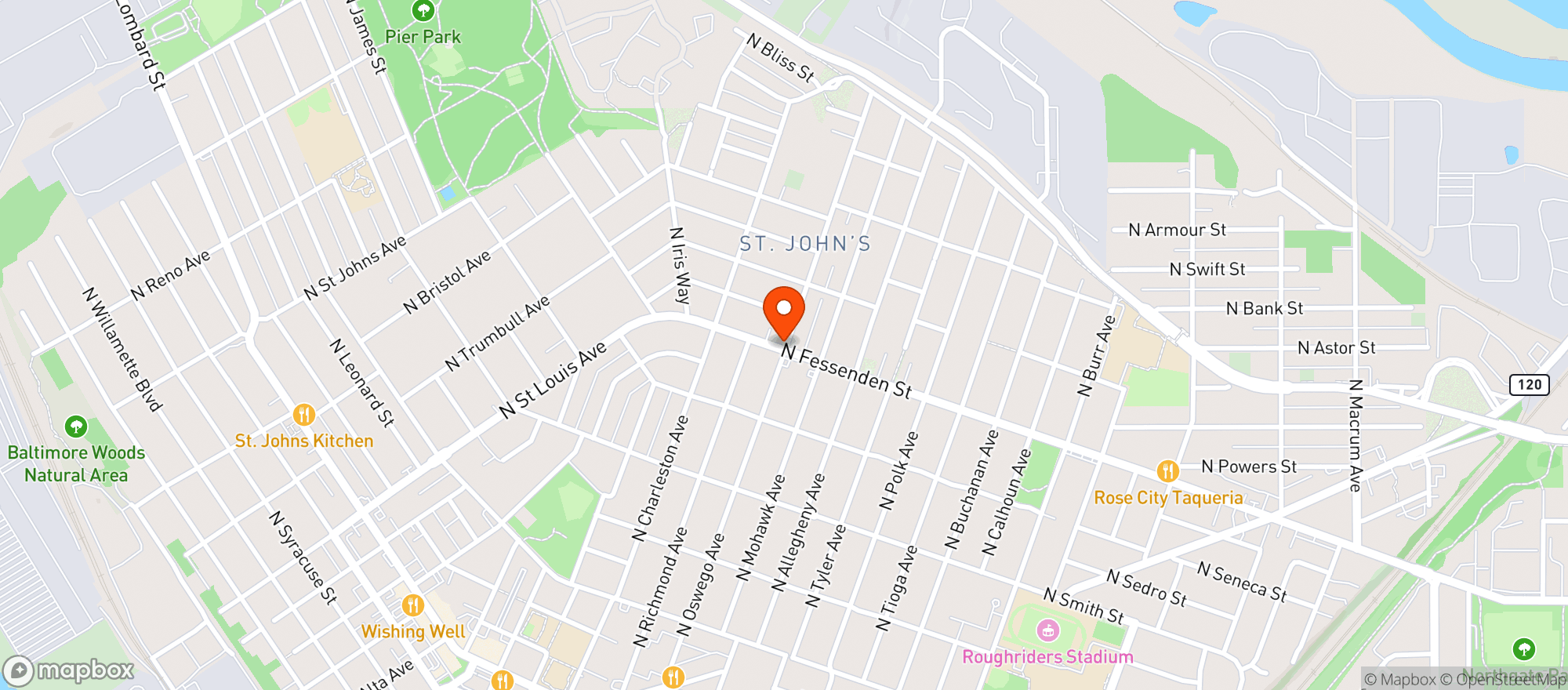 Map showing Shamrock Market Center