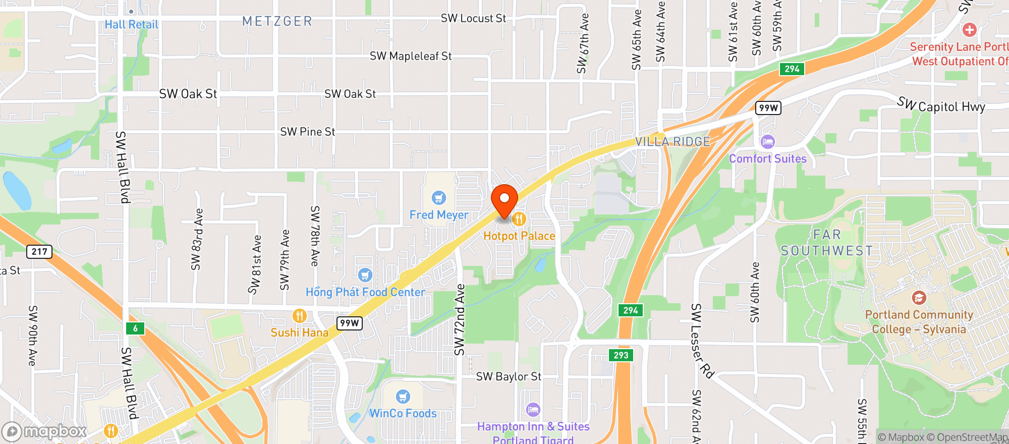 Map showing Kaleafa - Tigard