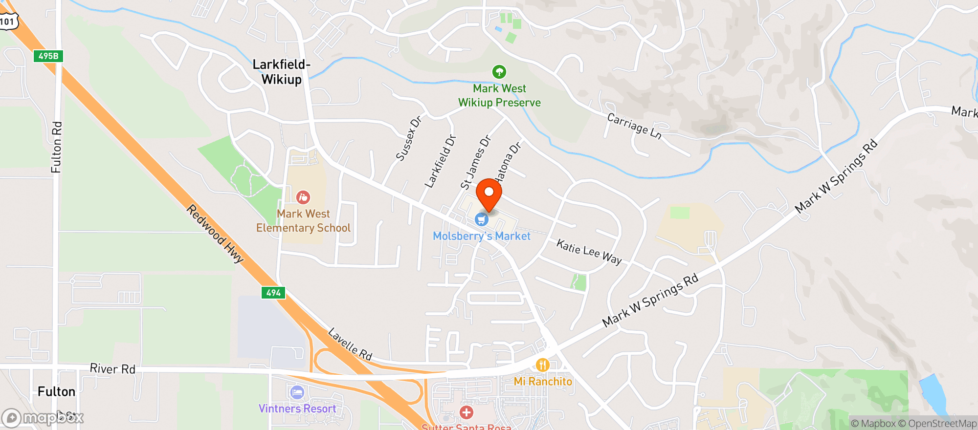 Map showing Molsberry Market