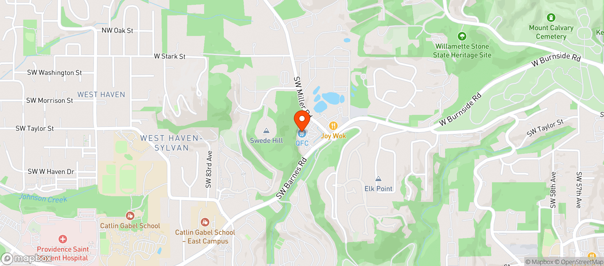 Map showing Quality Food Centers (705) - 00202 - West Hills