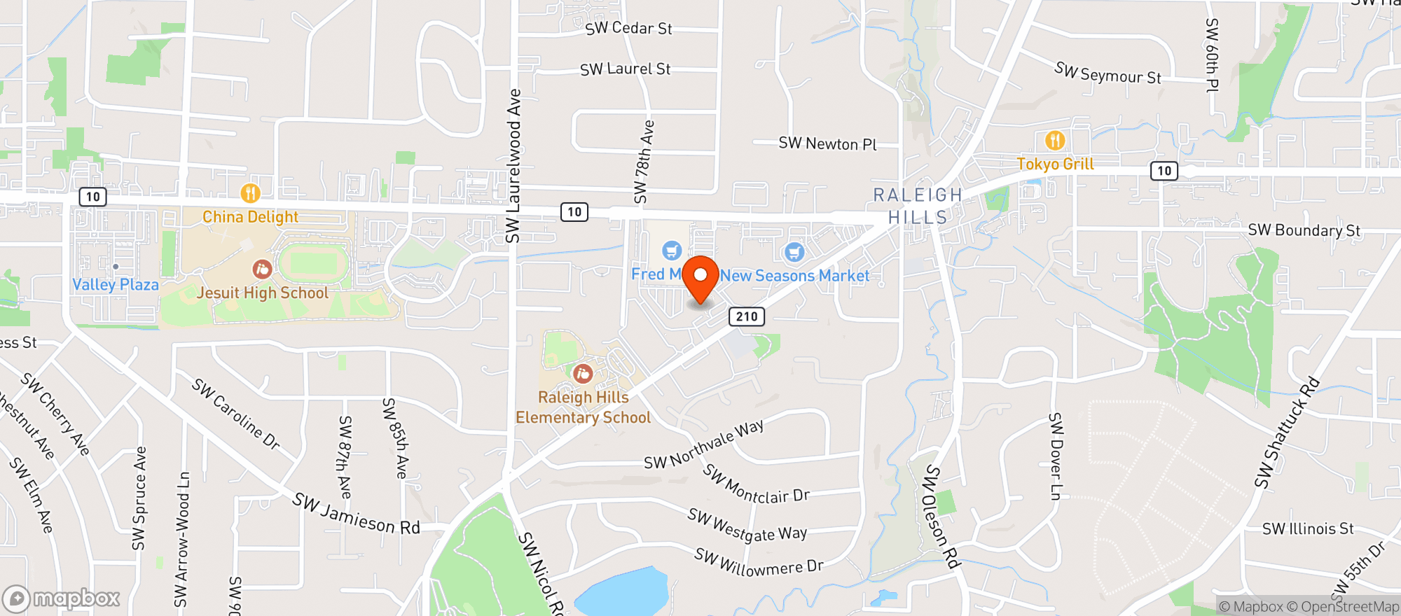 Map showing Raliegh Hills Liquor #1202