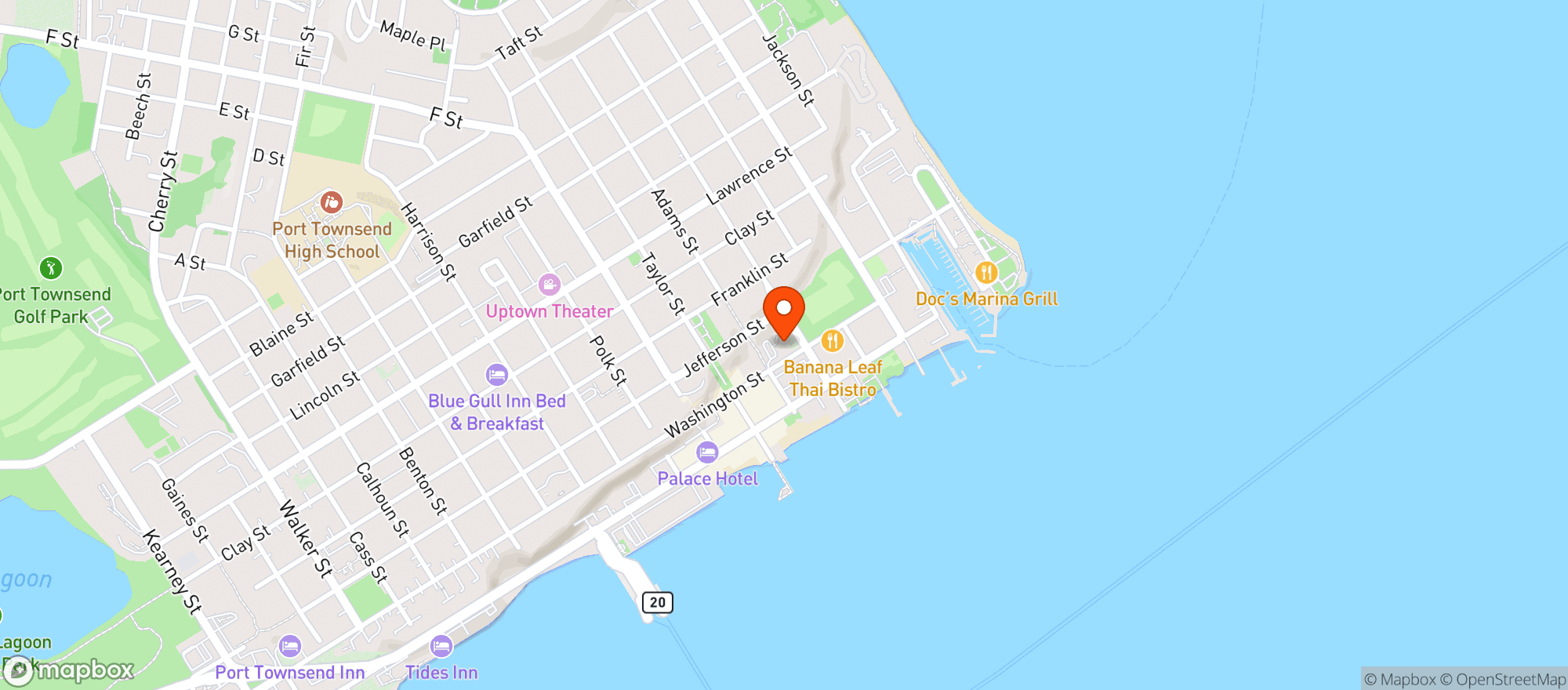 Map showing The Bishop Hotel