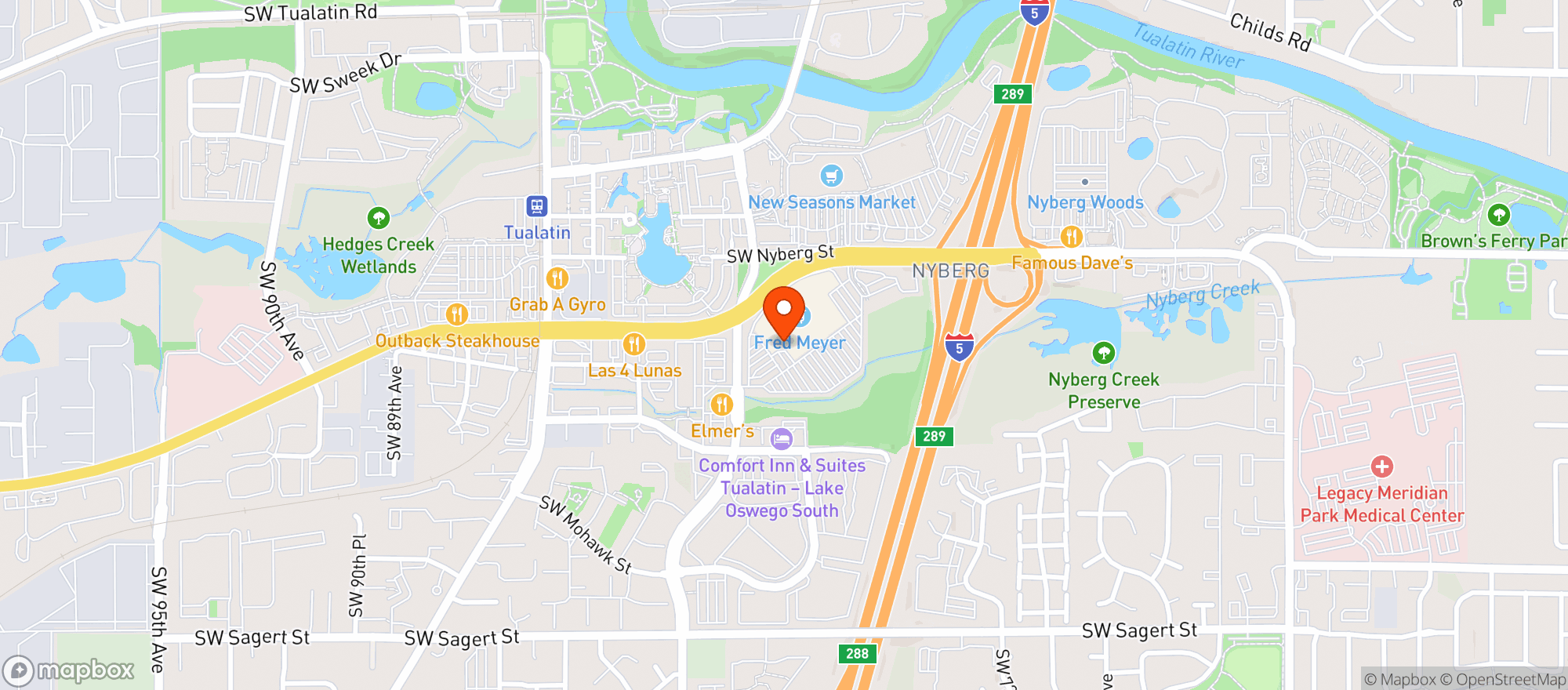 Map showing Fred Meyer