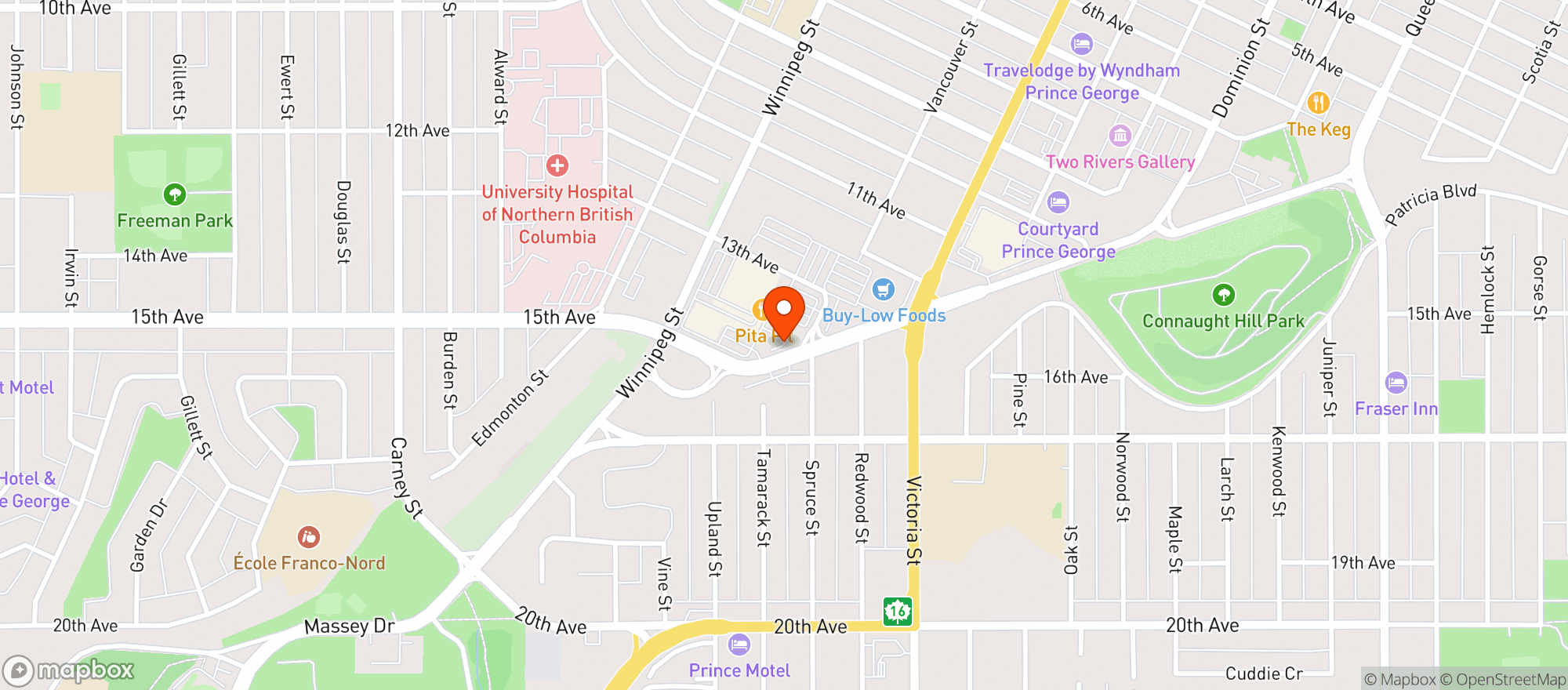 Map showing Staples