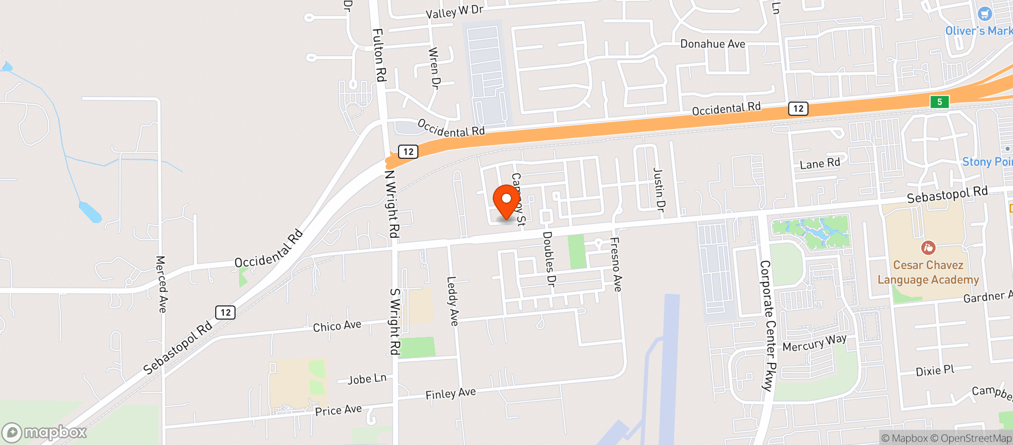 Map showing La Famiglia Market & Deli
