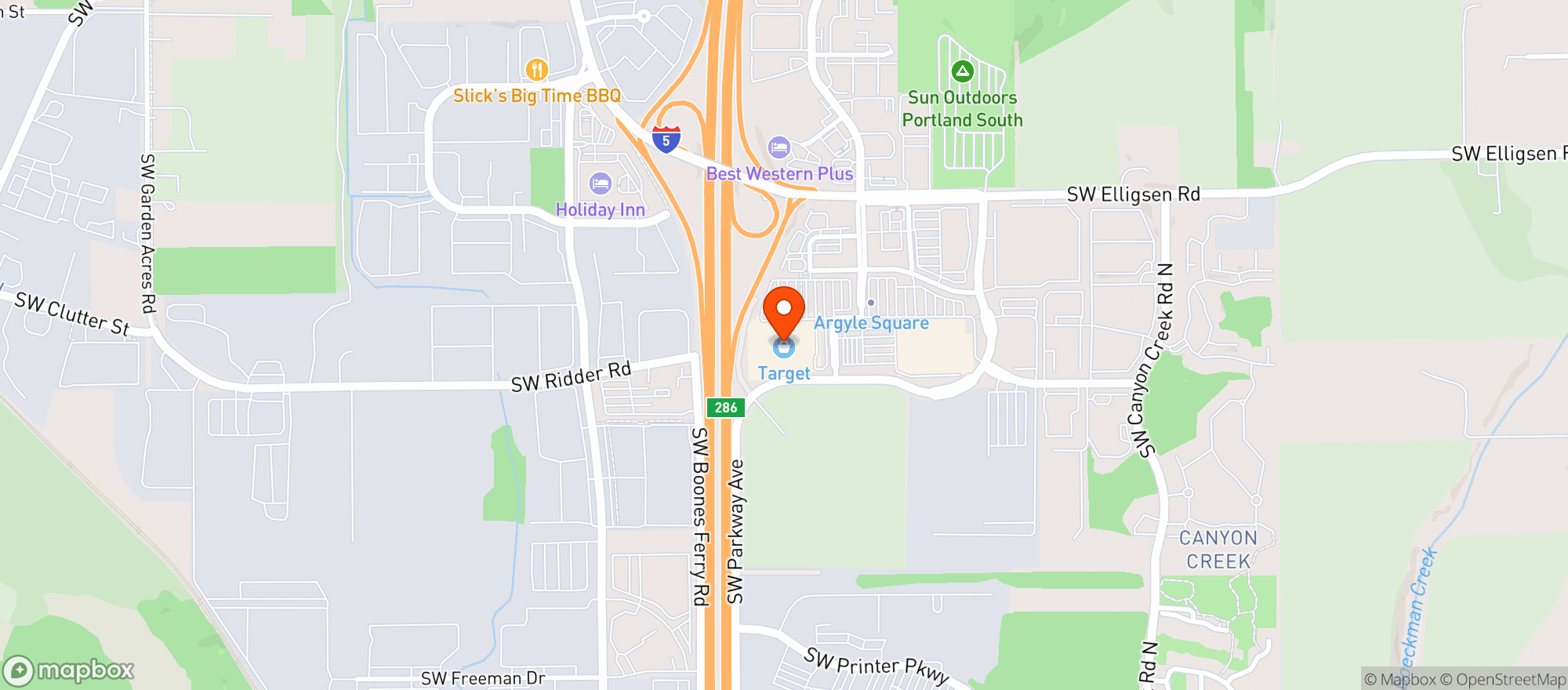 Map showing Target