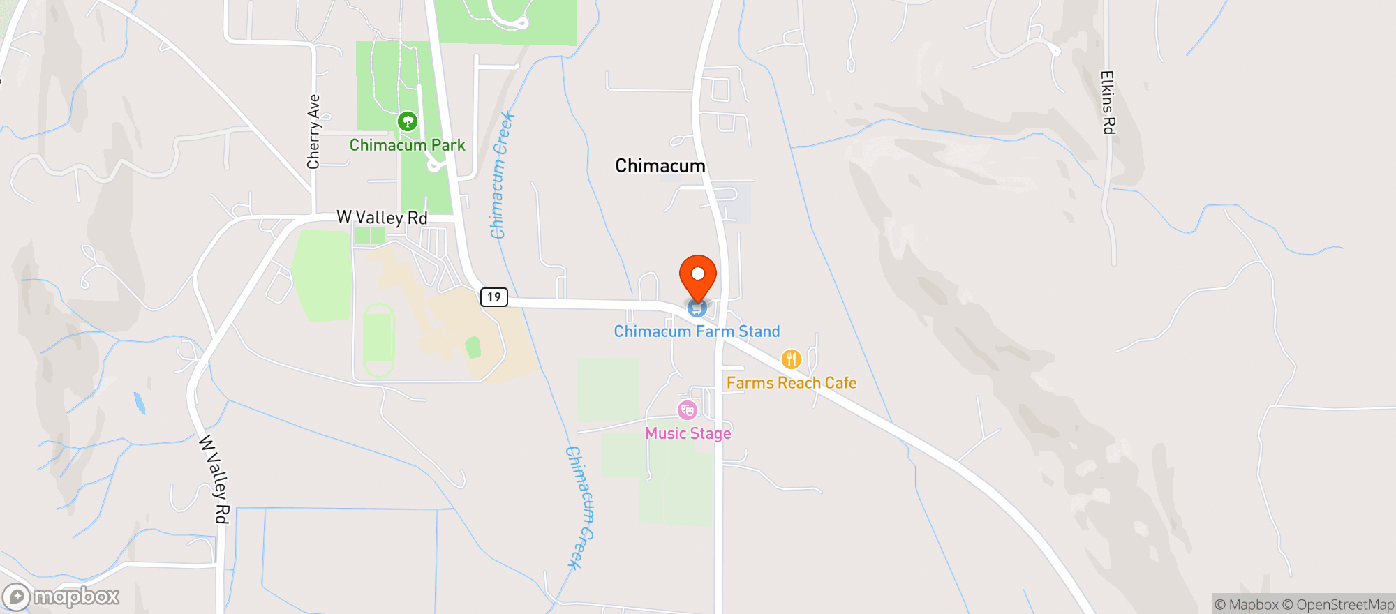 Map showing Chimacum Corner Farmstand