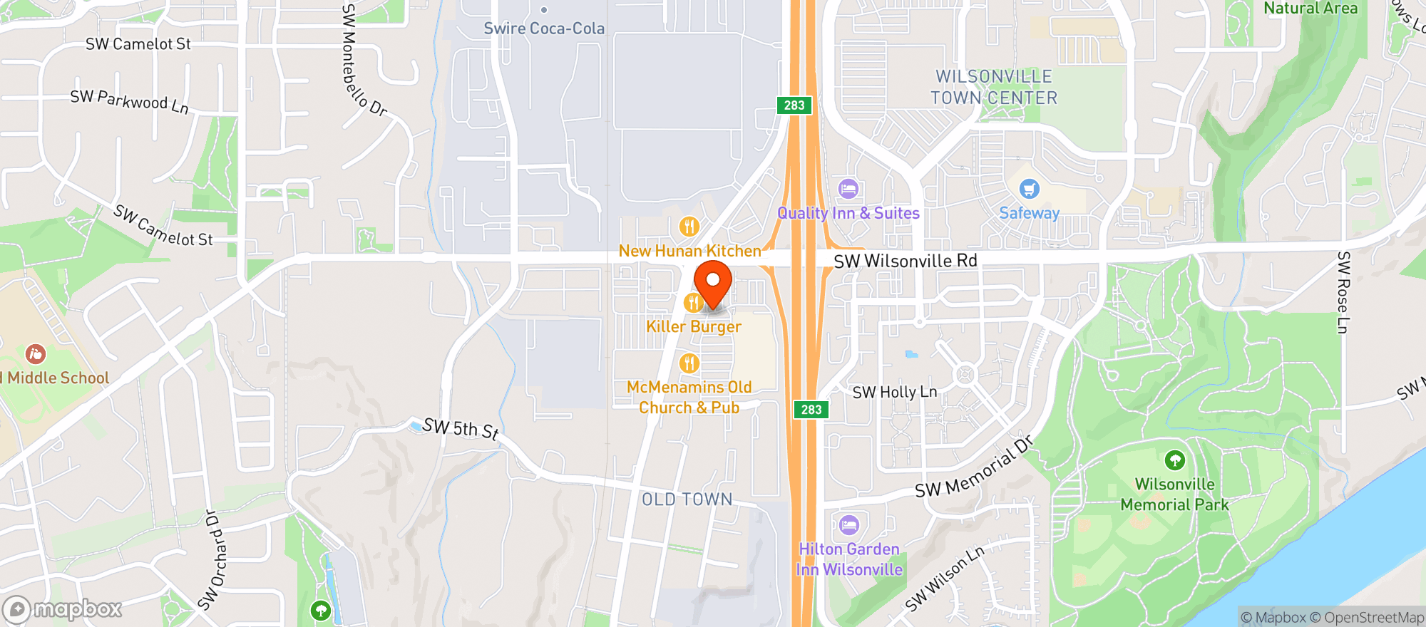 Map showing Fred Meyer