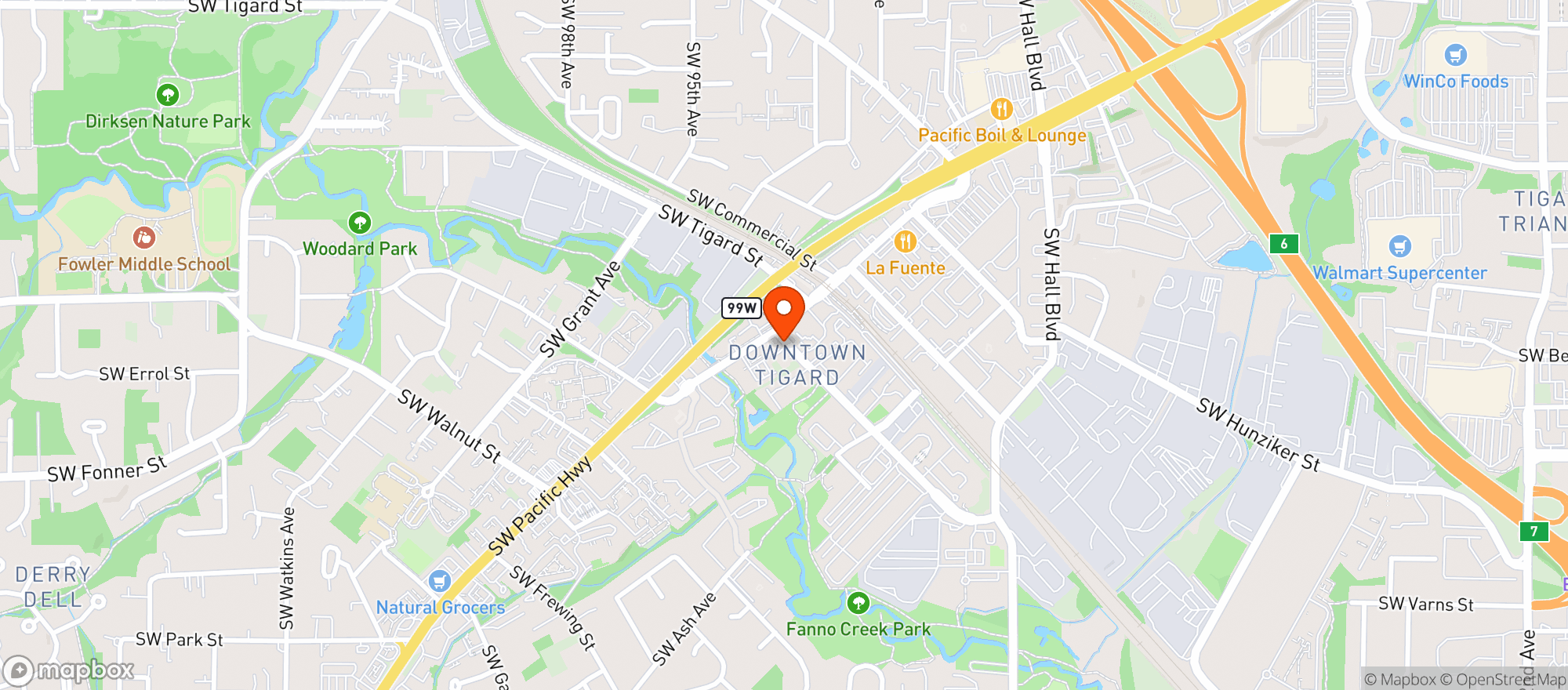 Map showing Tigard Liquor Store - Portland