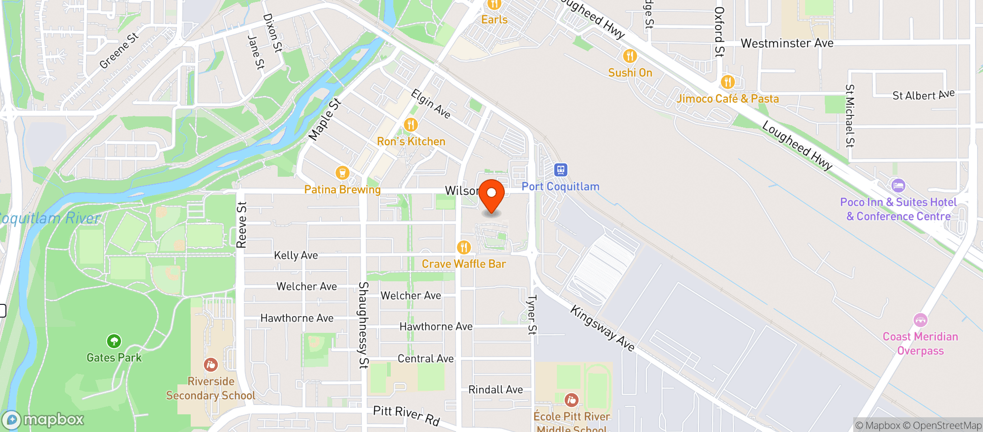 Map showing Port Coquitlam Community Centre