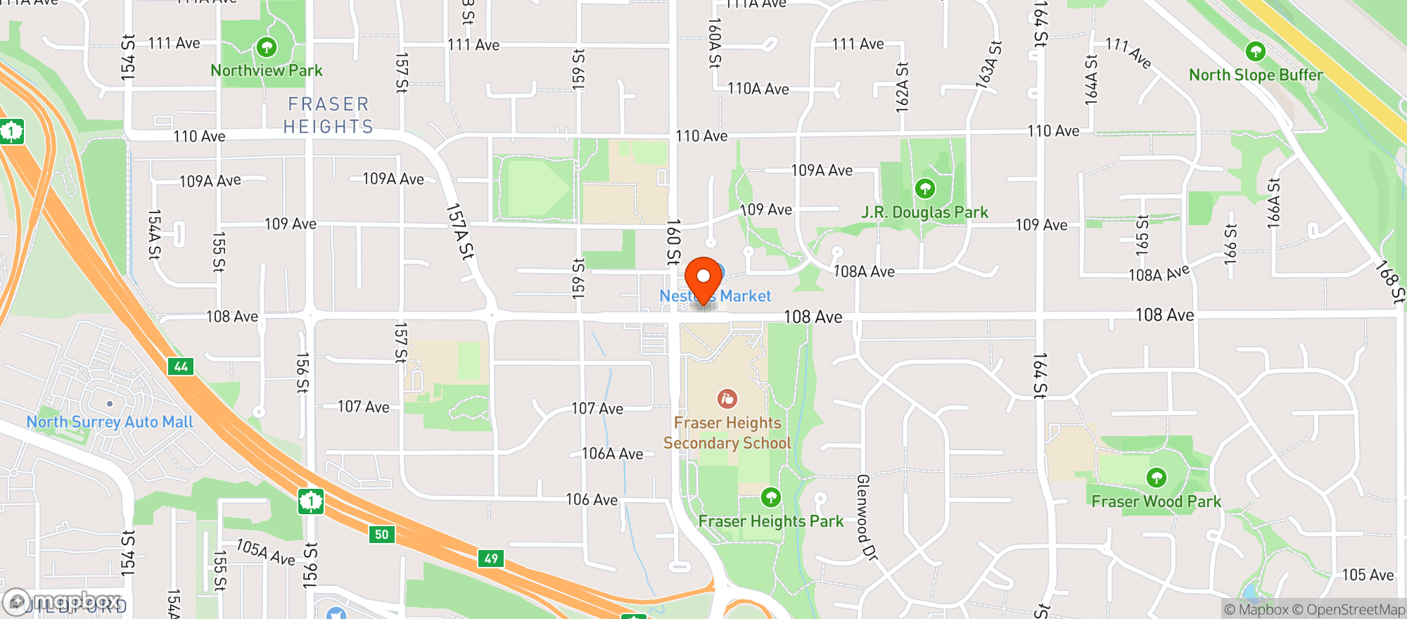 Map showing Nesters - Fraser Heights