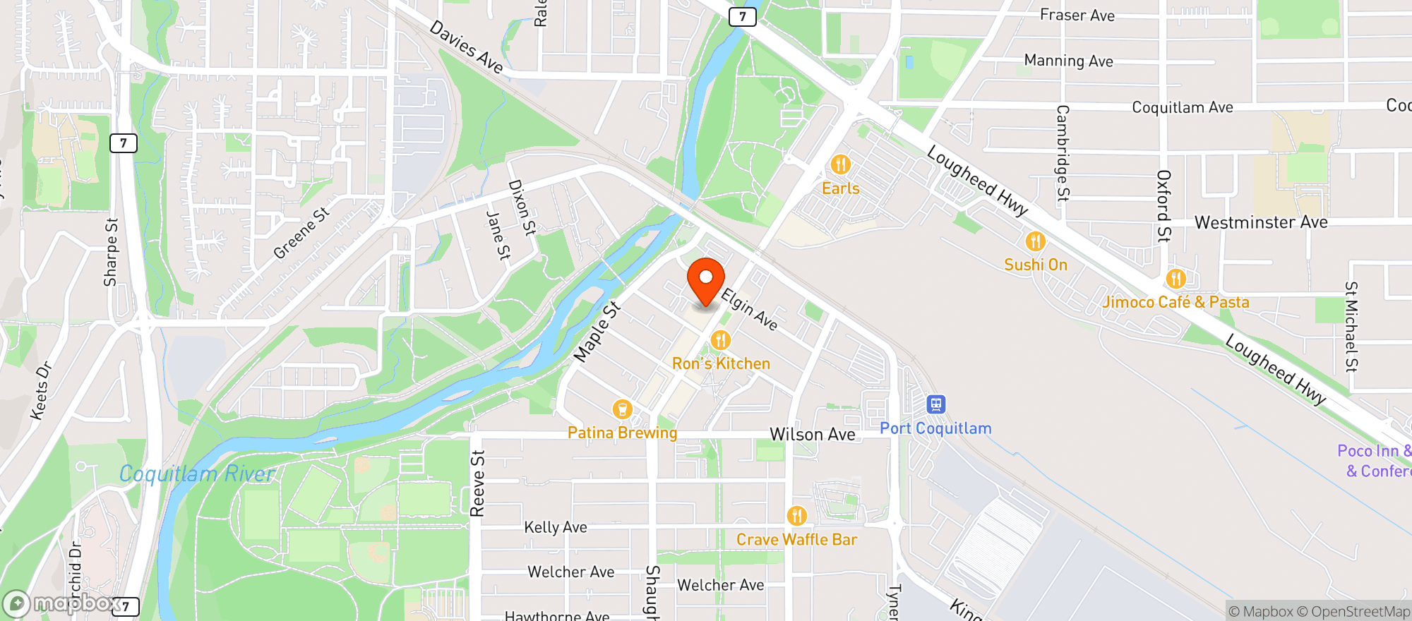 Map showing City Avenue Poco