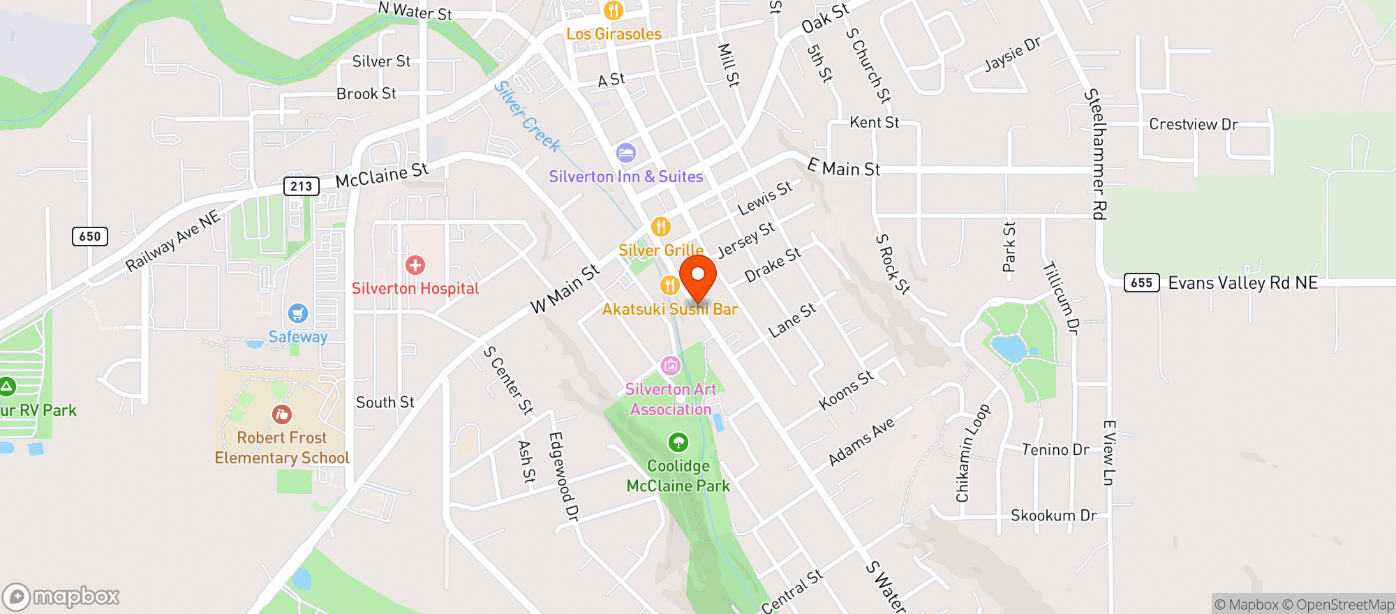 Map showing Safeway