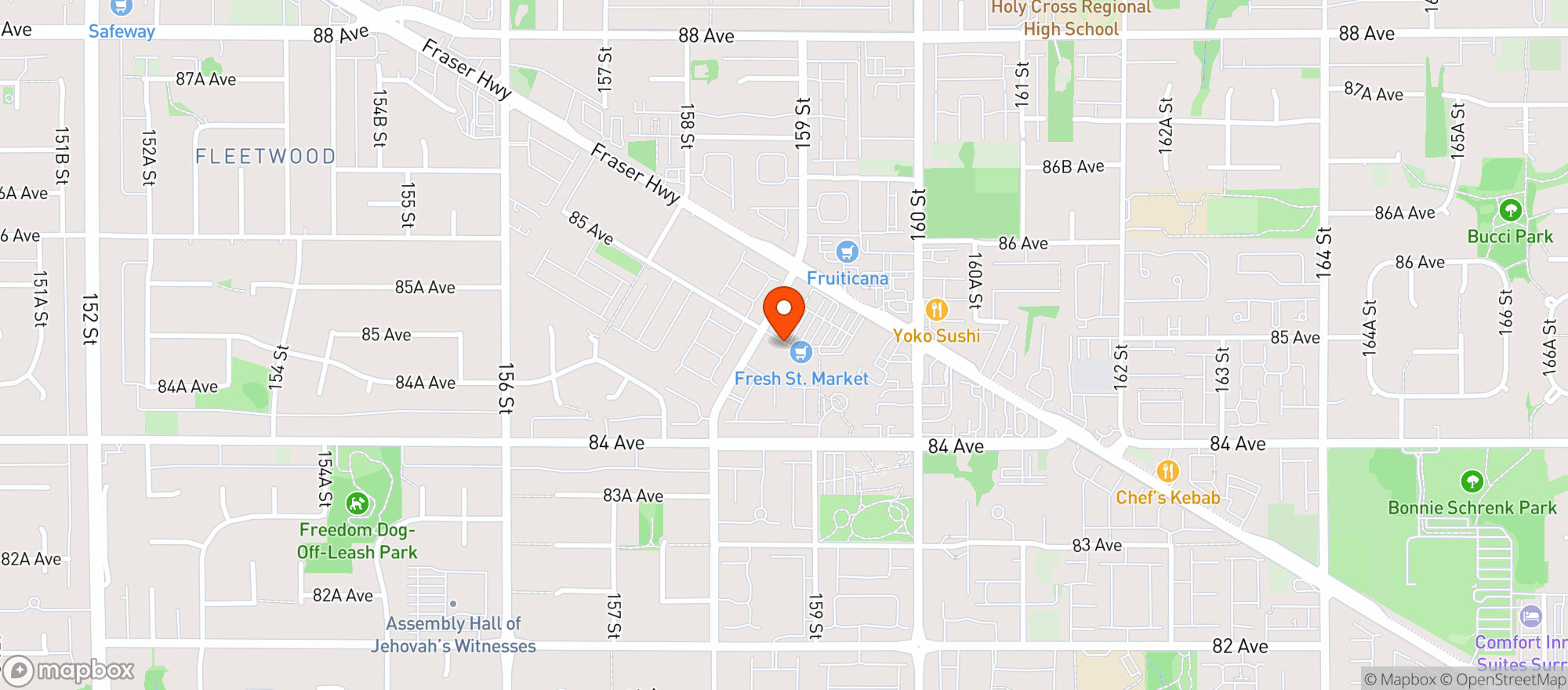 Map showing Fresh St. Market
