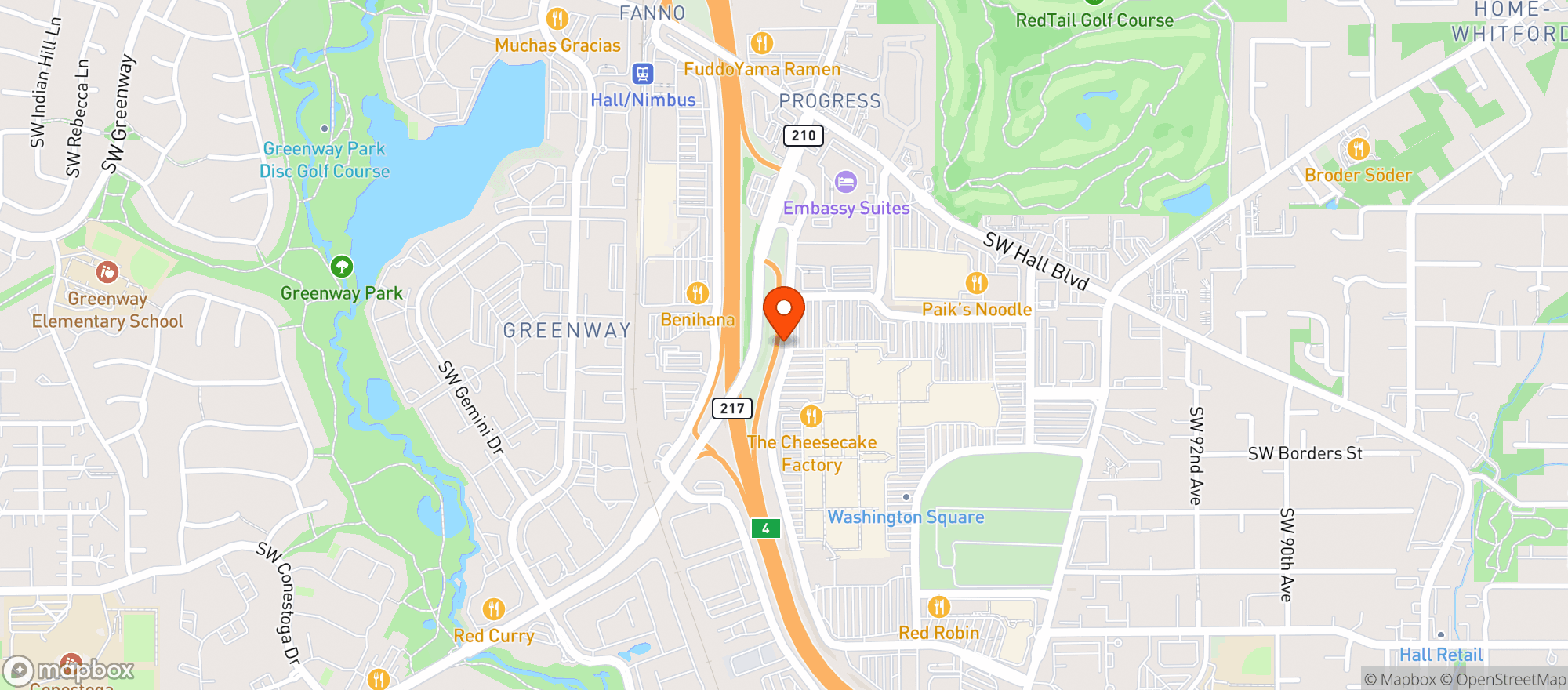 Map showing Williams Sonoma