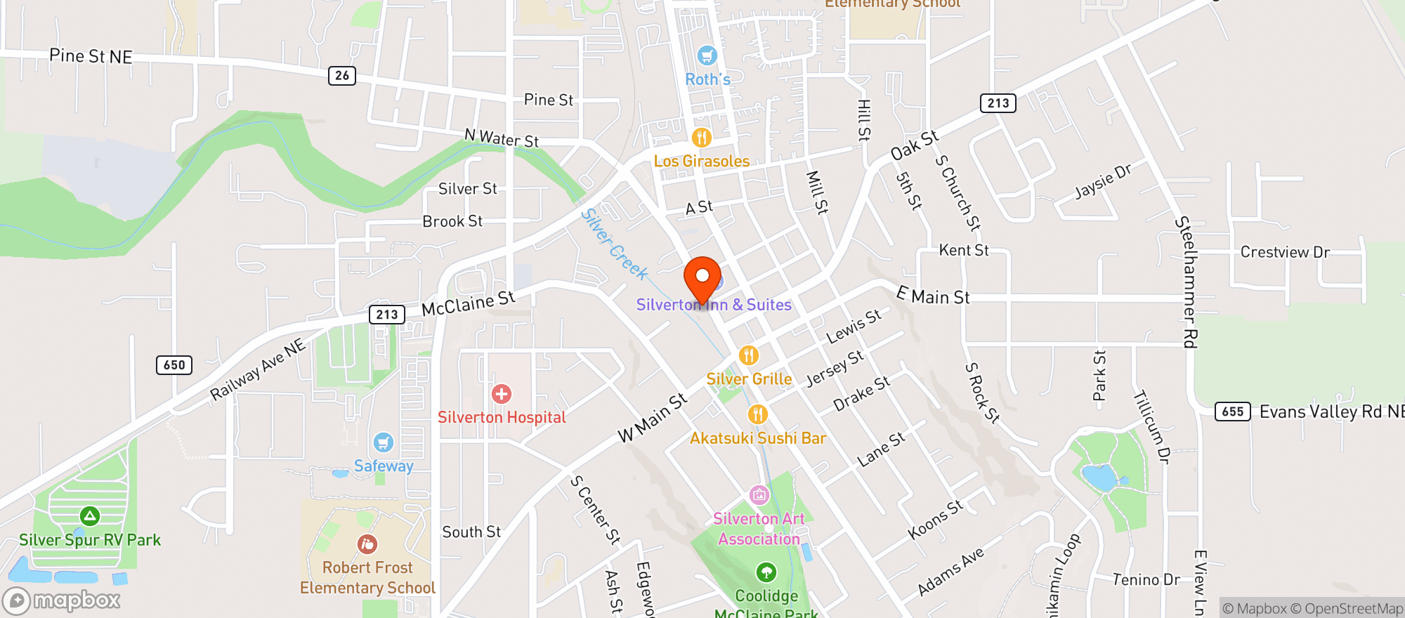 Map showing High Water Grill