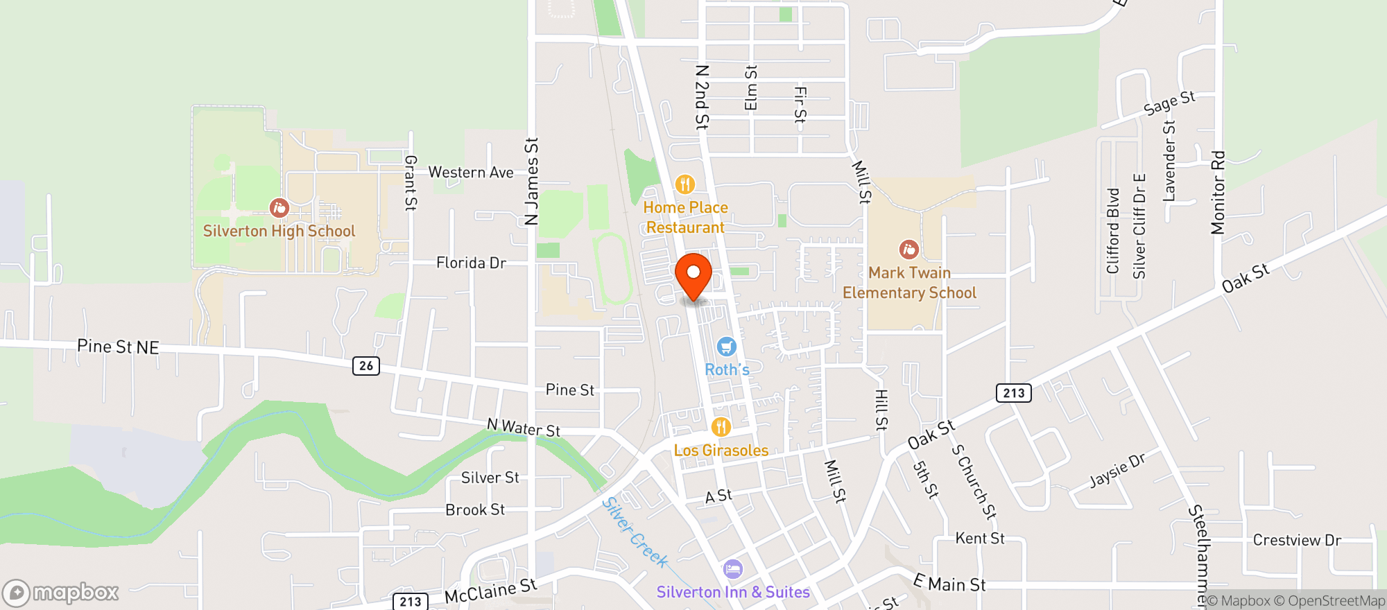 Map showing Roths Family Markets