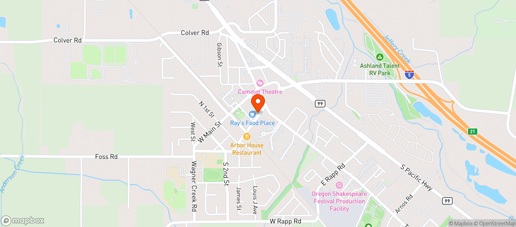 Map showing Rays - Talent - 00100019040
