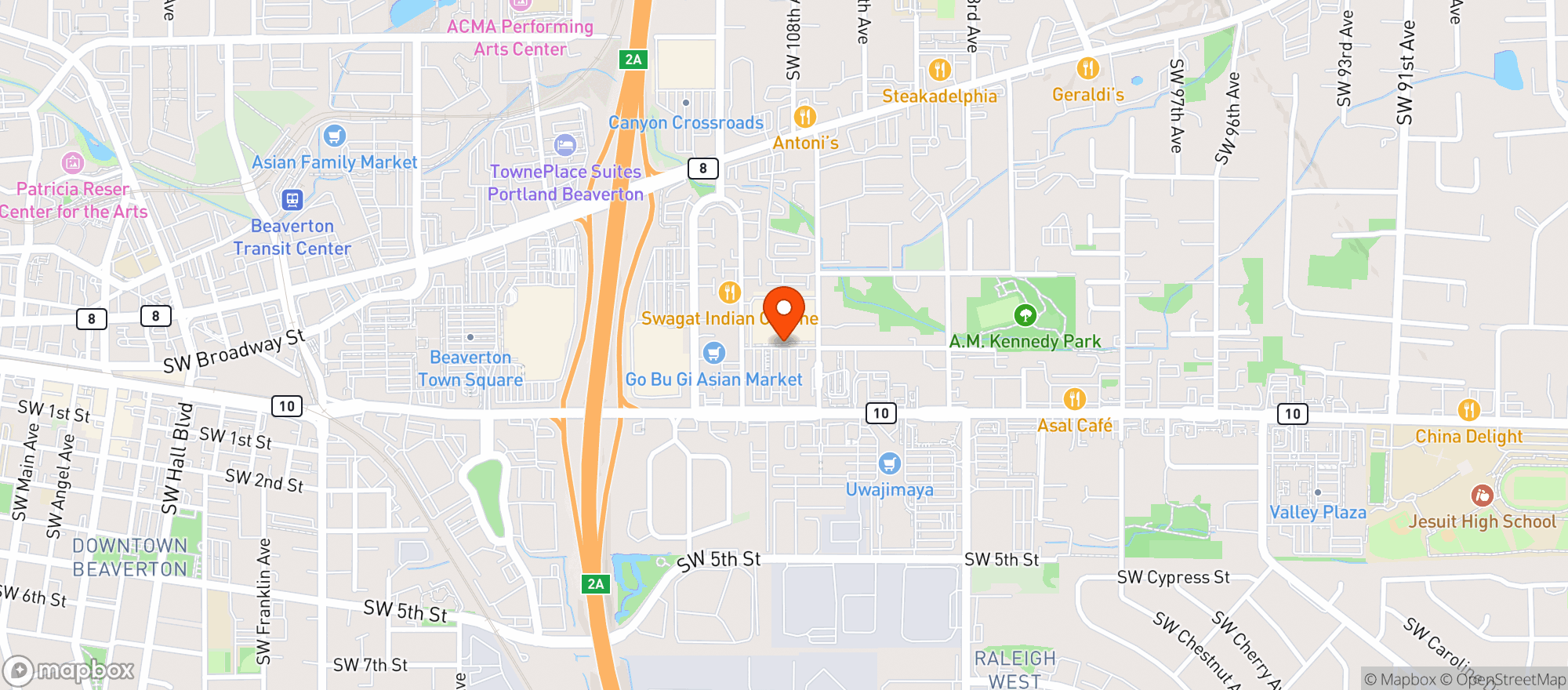 Map showing Target Store