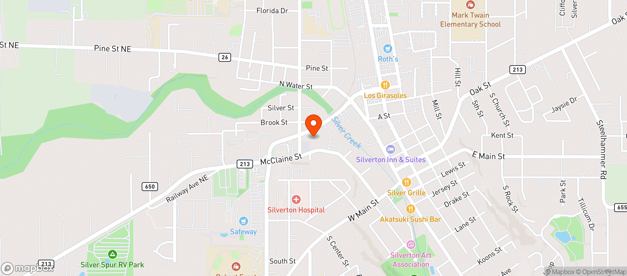 Map showing Quick Stop Market