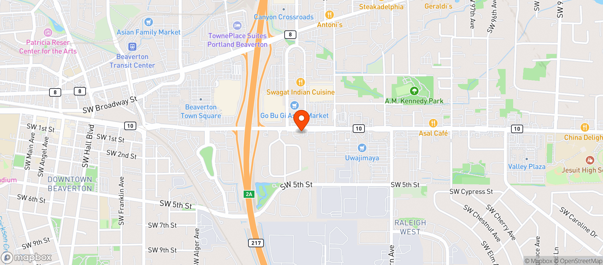 Map showing Kaleafa - Beaverton