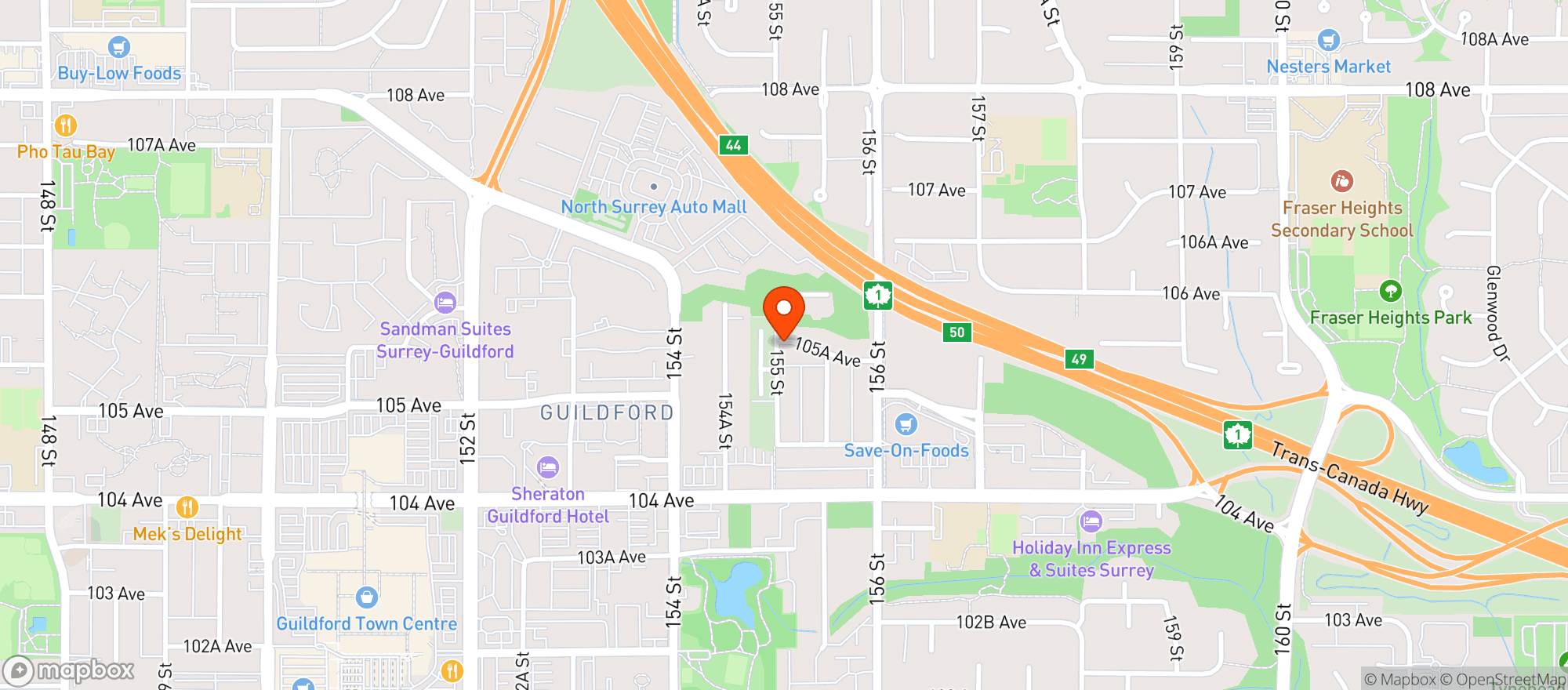 Map showing London Drugs - Guildford Town Ctr