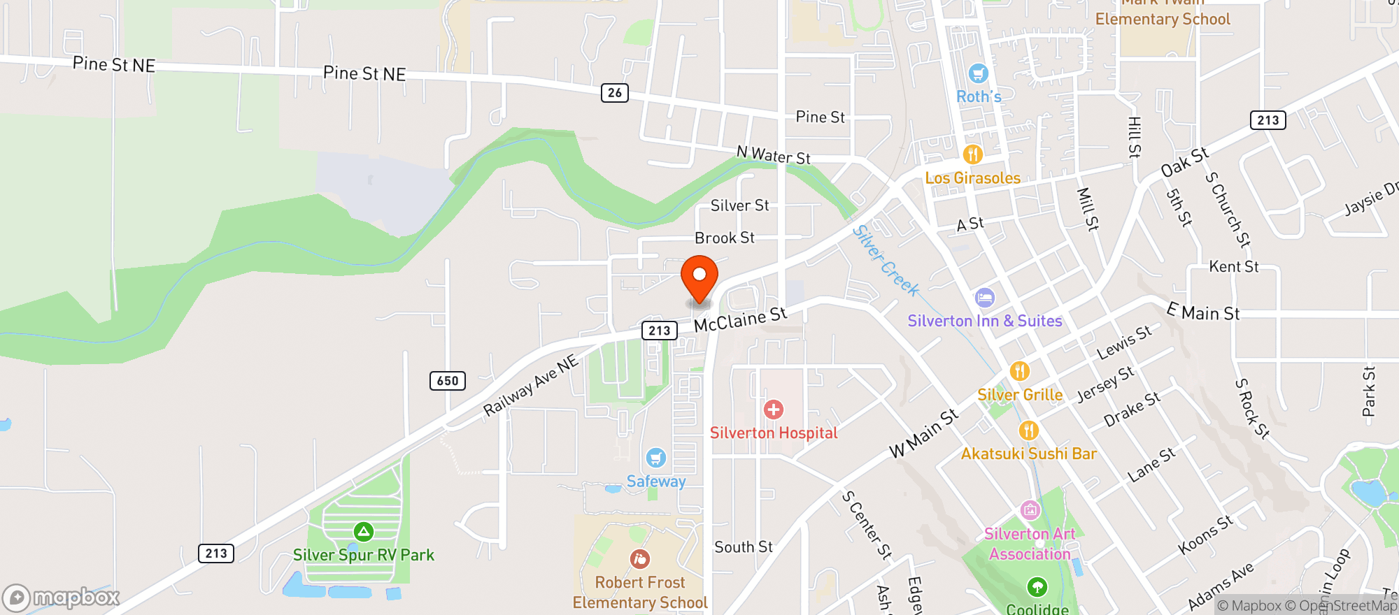 Map showing T N T Market Silverton