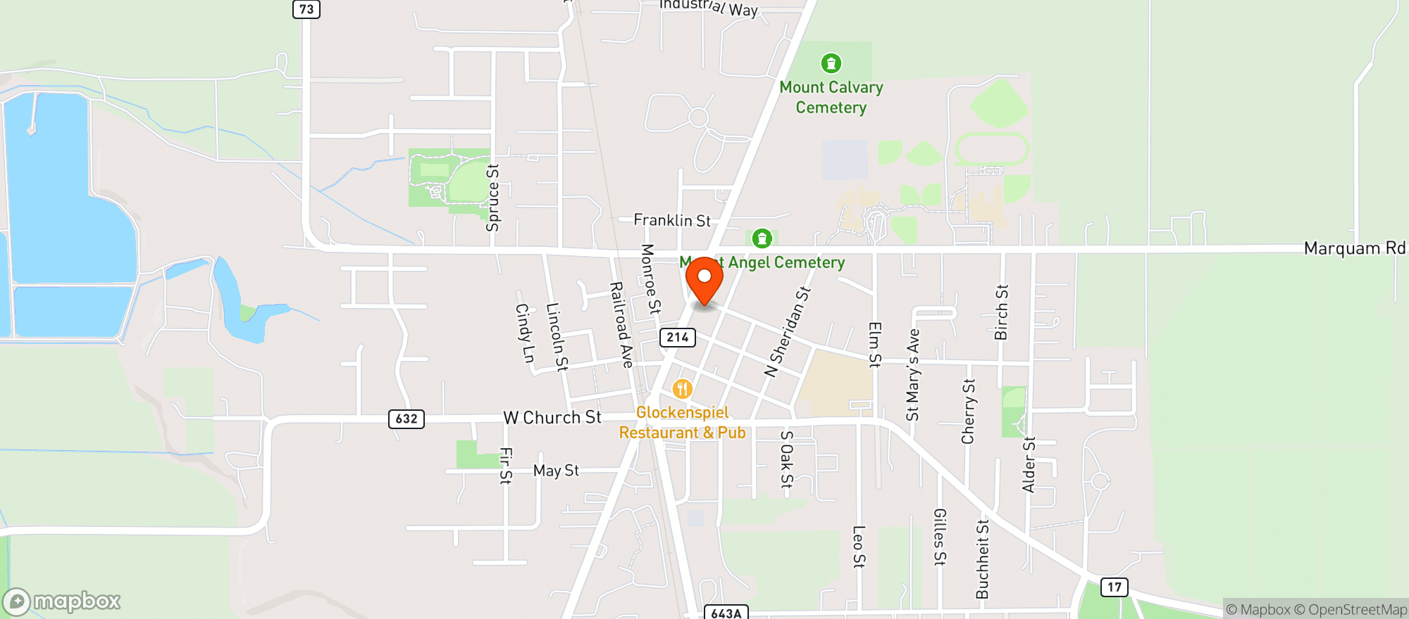 Map showing Mount Angel Market & De #0