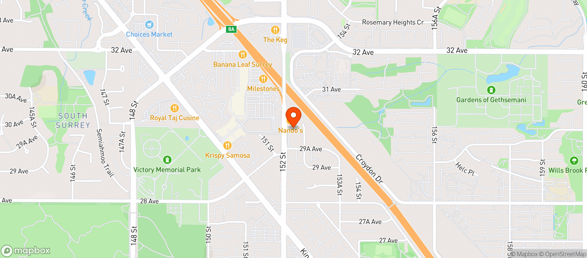 Map showing Clancy's Meat Co.