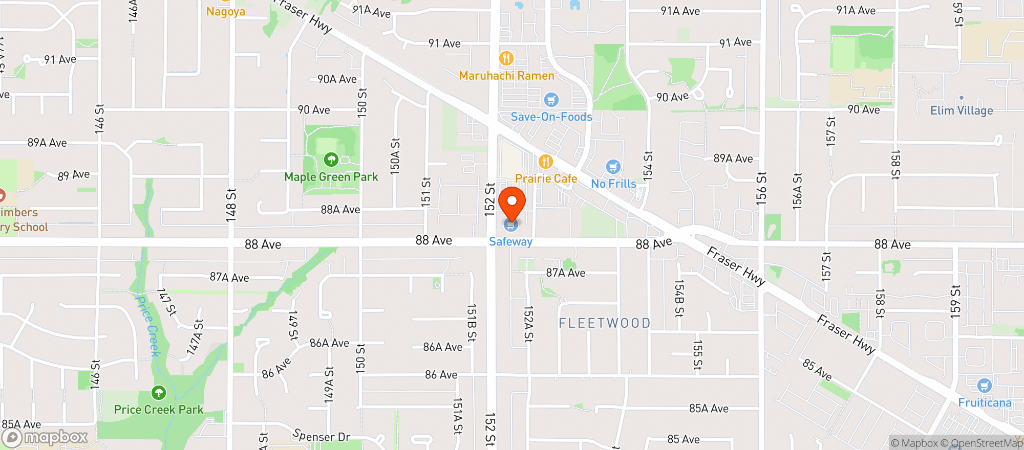 Map showing Safeway 4920 Fleetwood