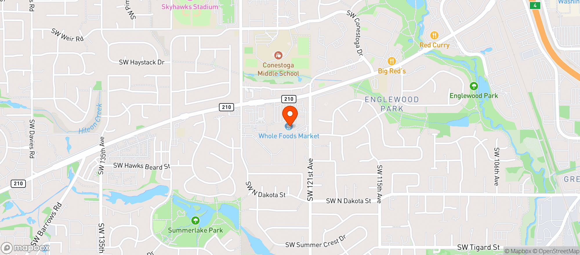 Map showing Whole Foods Market